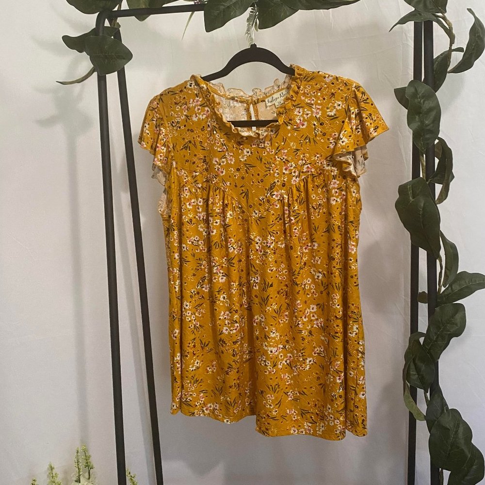 Indigo Rose Eyelet Top